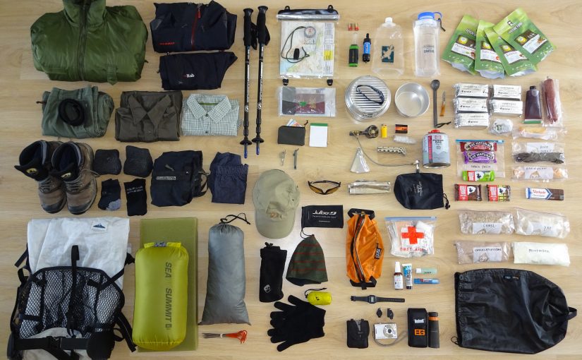 My gear for a trek in the Scottish Highlands