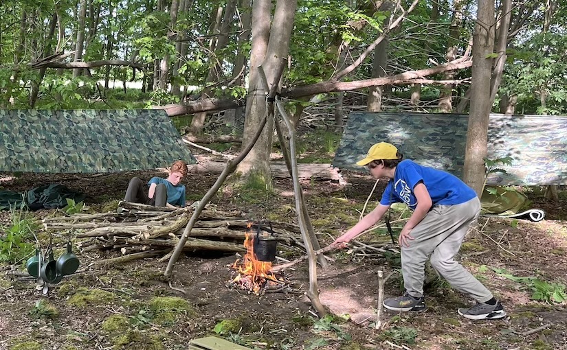 Night in the woods with my nephews